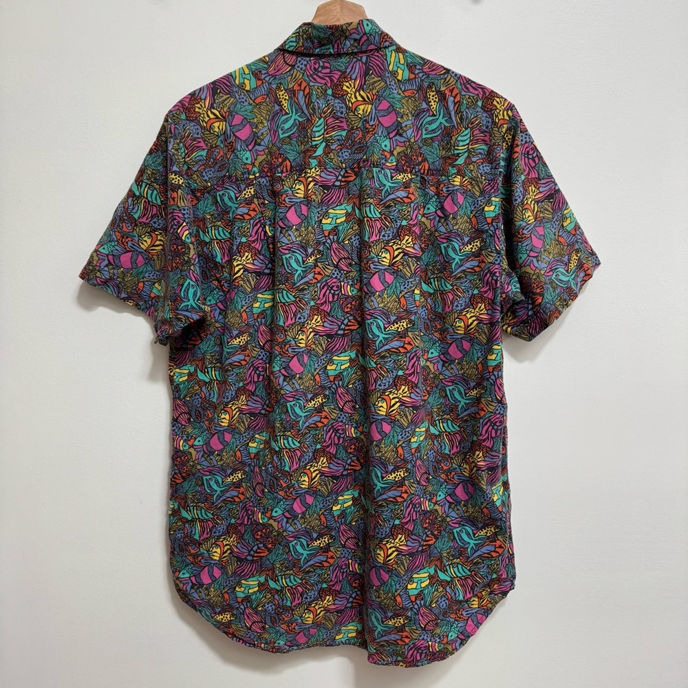 Vintage Royal Robbins World 90s Abstract Tropical Fish Button Down Shirt - Picture 6 of 10